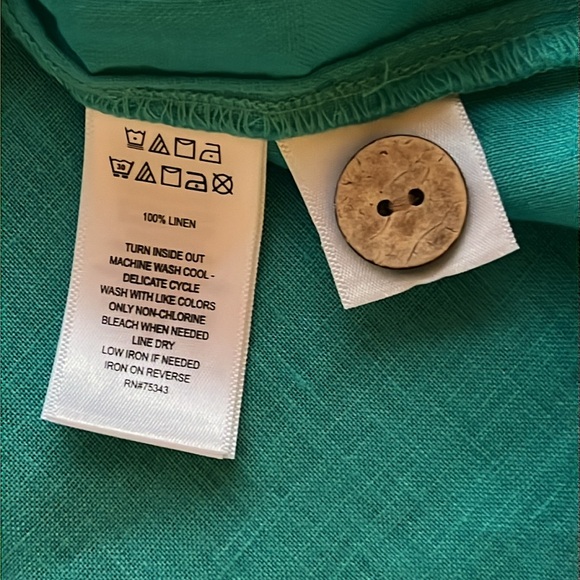 EUC Nicole Miller 100% linen top sz L - Picture 4 of 4